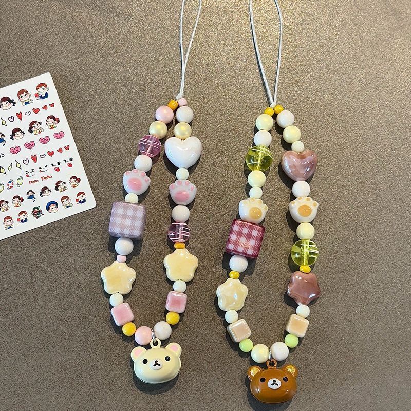 Men Accessories Aesthetic - Rilakkuma Ins Aesthetic Beaded Phone Strap
