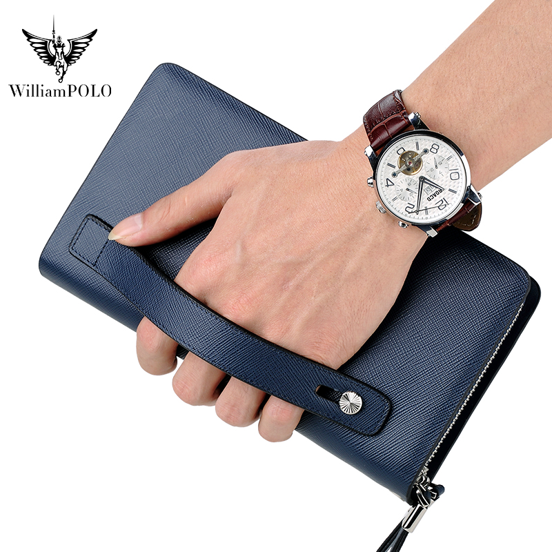 Men'S Accessories Wallet - WILLIAMPOLO Luxury Men's Leather Clutch Bag
