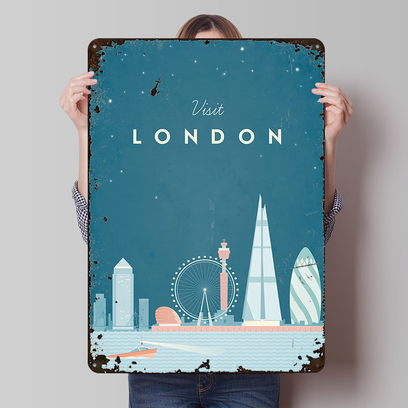 Men'S Accessories London - London Metal Poster Custom Wall Art