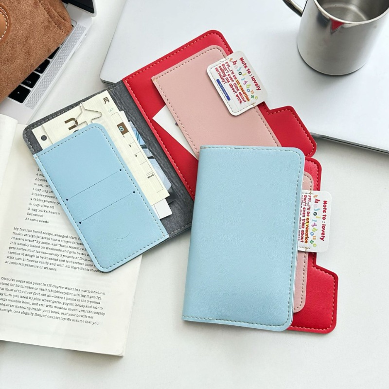 Men'S Accessories Wallet - Ins Color Block Passport Holder Multi-Function