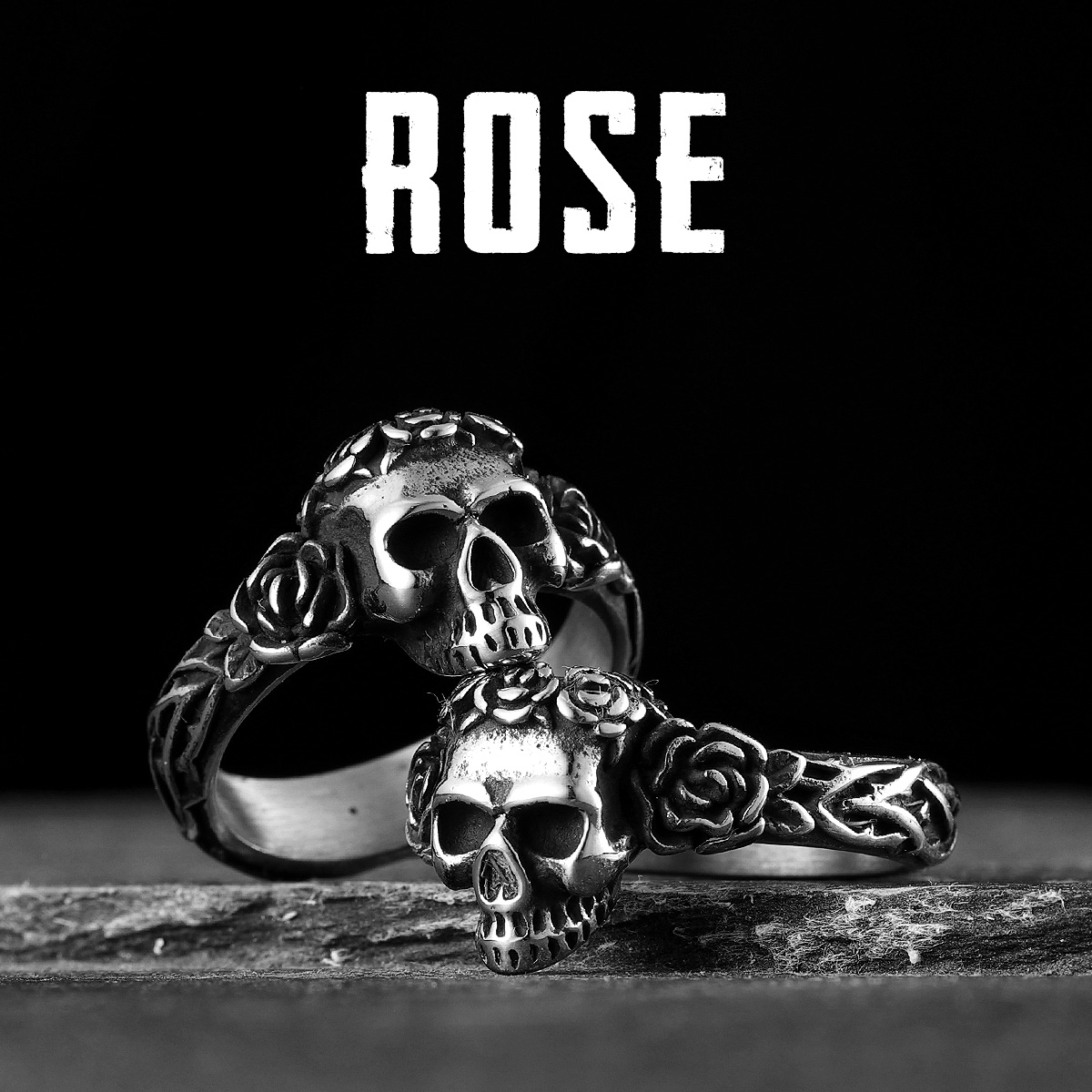 Men Accessories Aesthetic - Aesthetic Rose Skull Men Rings Stainless