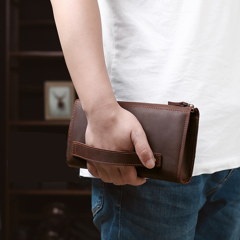 Men'S Accessories Wallet - Men's Clutches Long Handbag Business Vintage