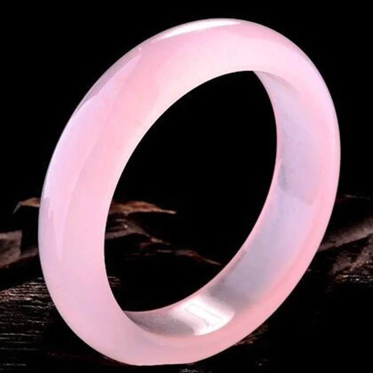 Men Accessories Hand - Genuine Natural Pink Jade Bangle Bracelet