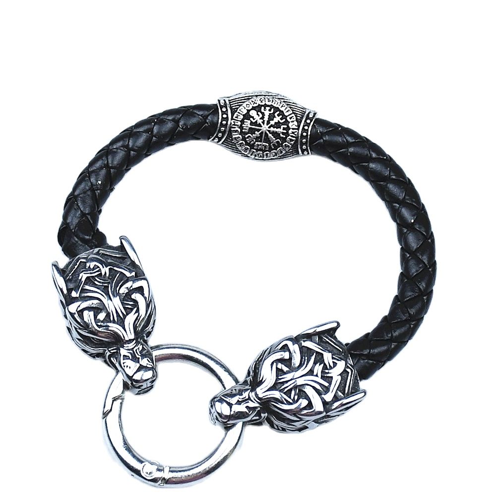 Men Accessories Ring And Bracelet - Stainless Steel Wolf Head Bracelets For