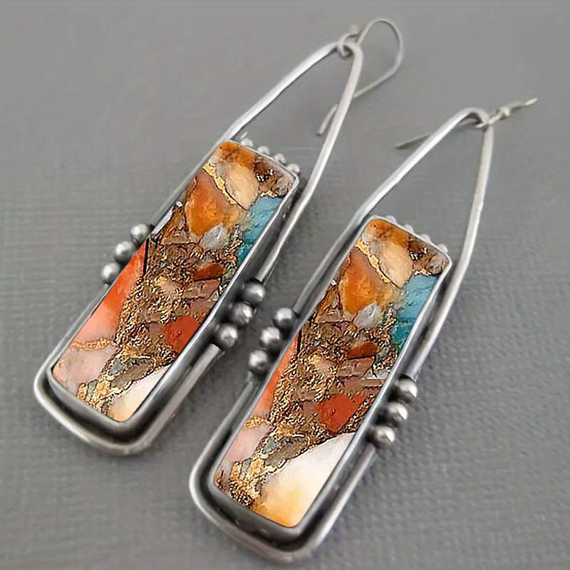 Men Accessories Aesthetic - 2PCS Retro Bohemian Earrings Imitation Turquoise