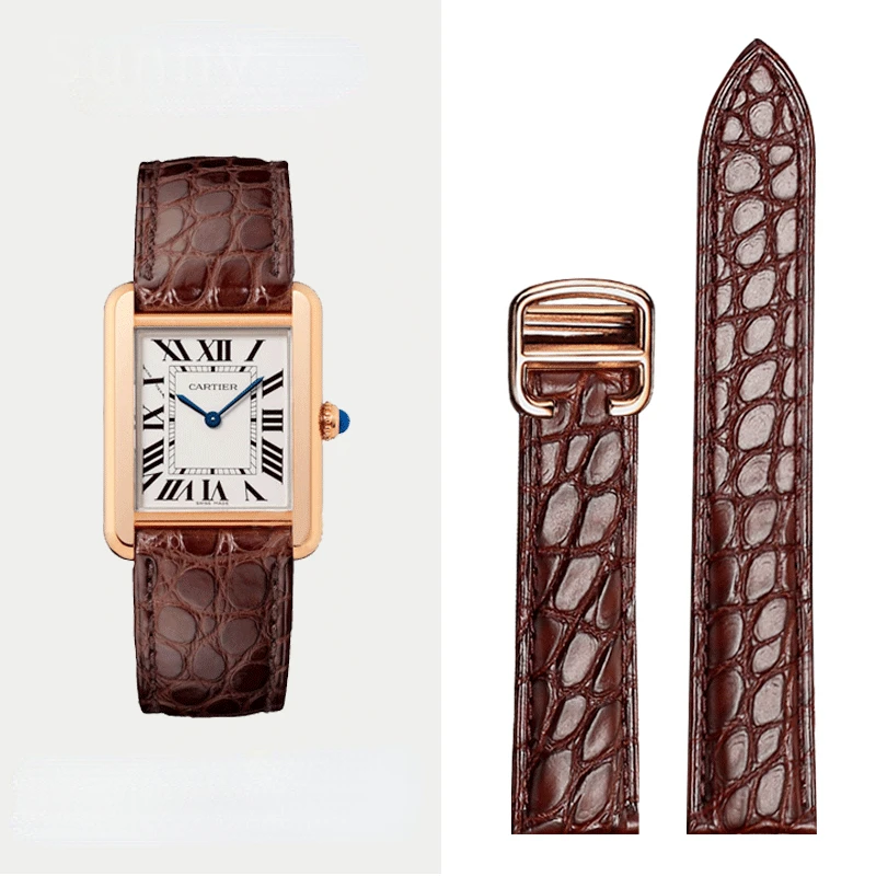 Men'S Accessories London - Genuine Leather Watch Strap for Cartier