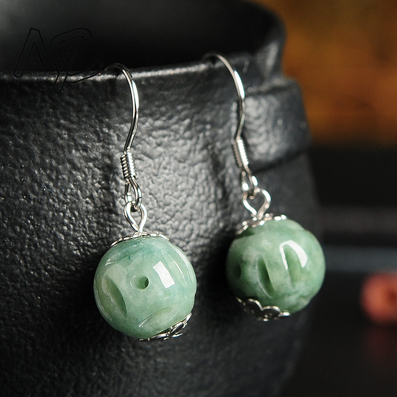 Men'S Accessories Drop Shipping - Natural Emerald Hollow Bead Jade DIY