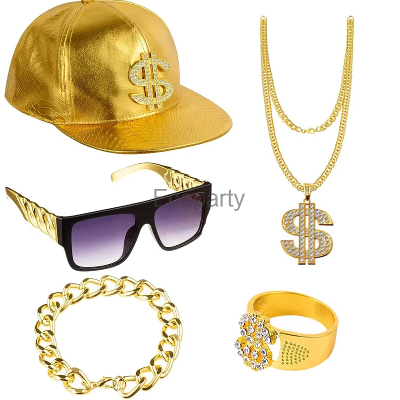 80s 90s Hip Hop Costume Access - Men Accessories Ring And Bracelet recension och pris