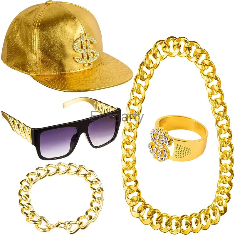 80s 90s Hip Hop Costume Access - Men Accessories Ring And Bracelet recension och pris