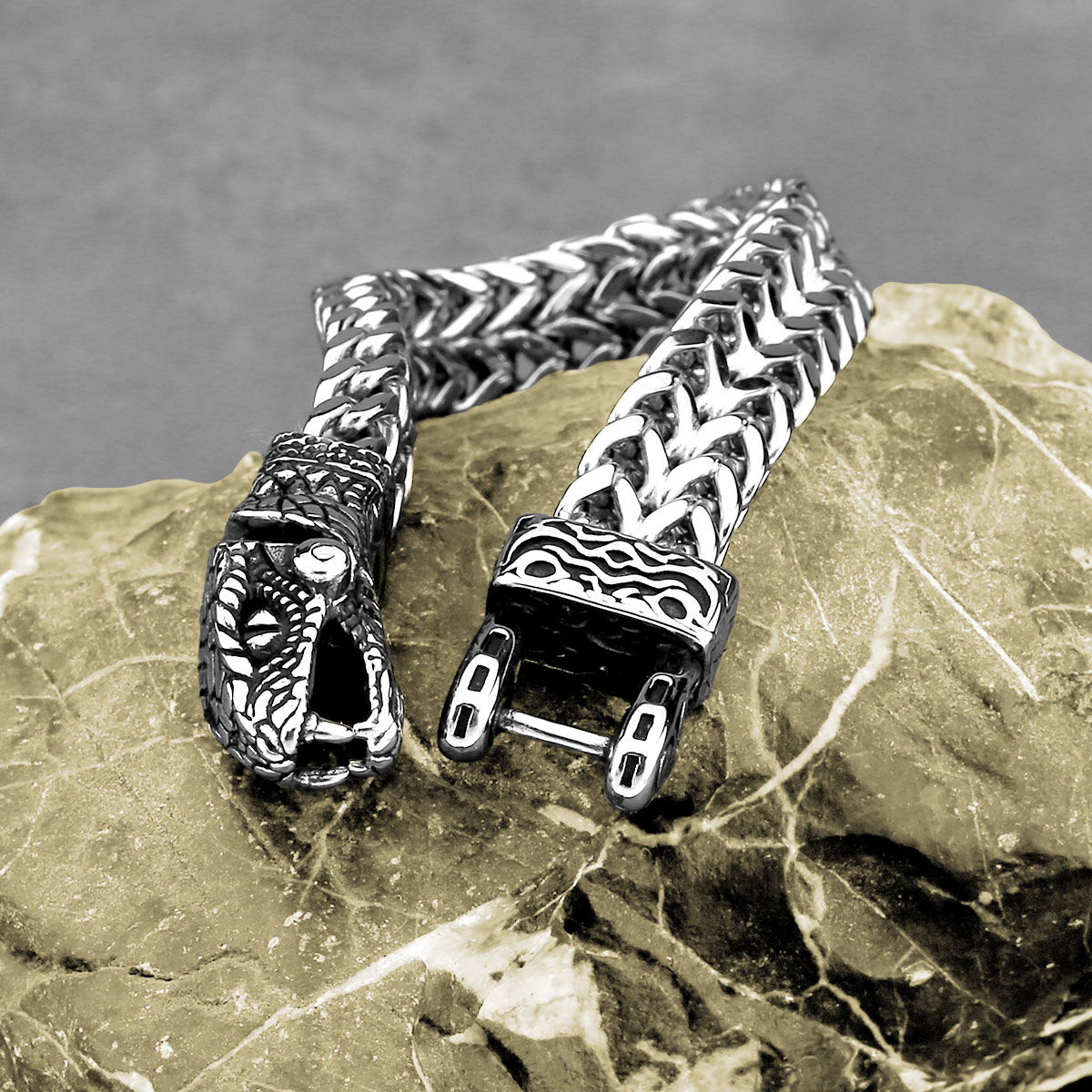 New Design Viking Snake Head M - Men Accessories Ring And Bracelet recension och pris