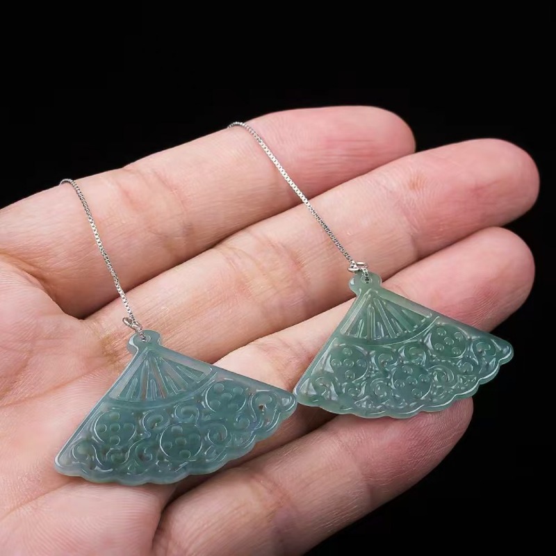 Natural Blue Water Emerald Jad - Men'S Accessories Drop Shipping recension och pris