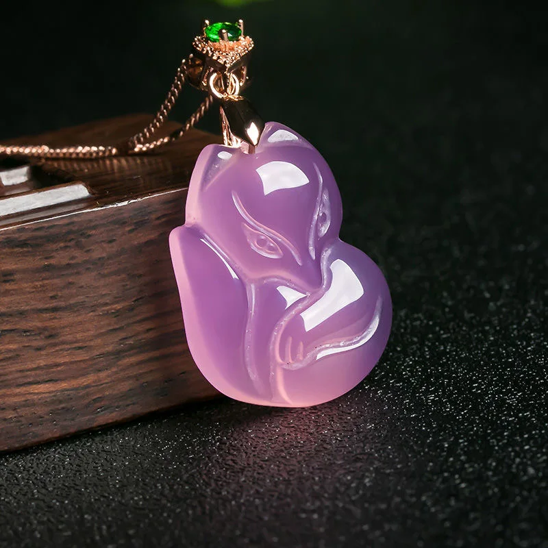 Natural Purple Agate Fox Penda - Men Accessories Hand recension och pris