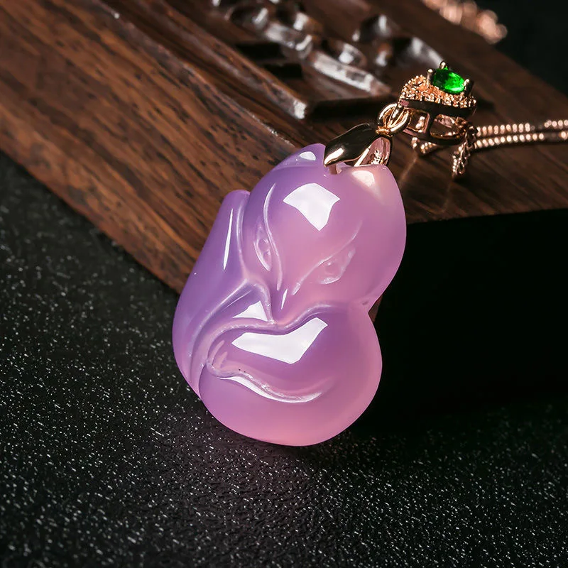Natural Purple Agate Fox Penda - Men Accessories Hand recension och pris