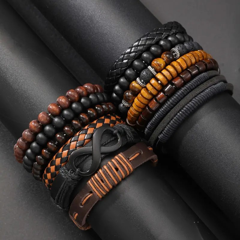 12 Pieces Vintage Woven Faux L - Men Accessories Ring And Bracelet recension och pris