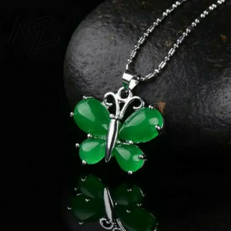 S925 Silver Green Jade Butterf - Men Accessories Hand recension och pris