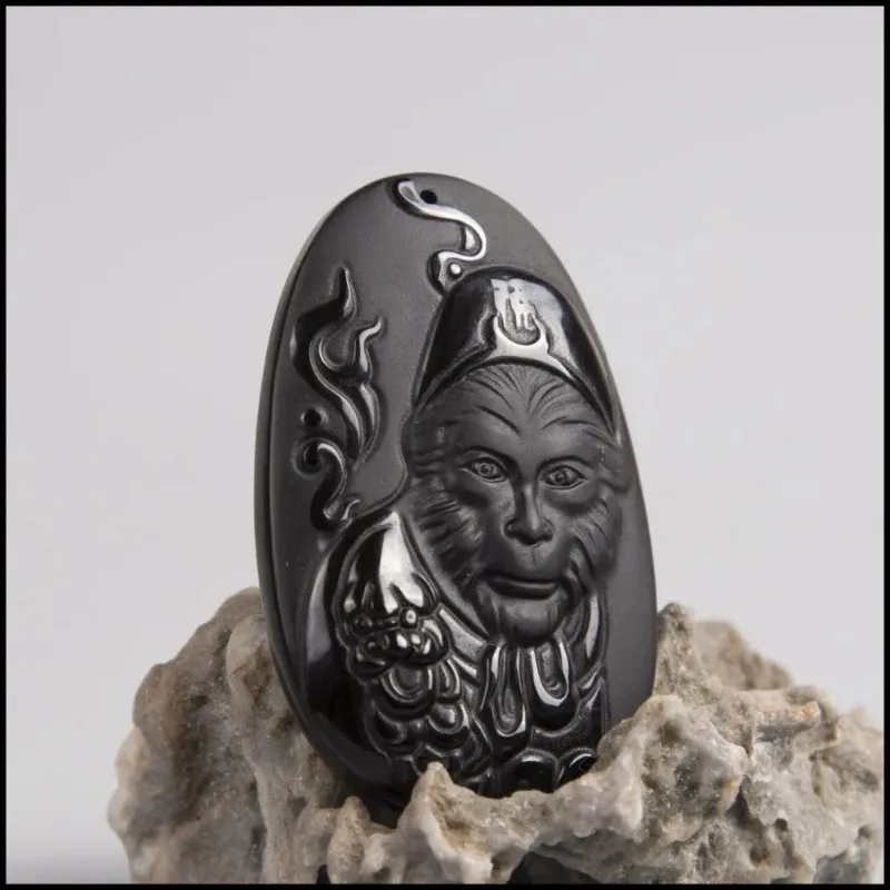 Natural Obsidian Sun WuKong Pe - Men Accessories Hand recension och pris