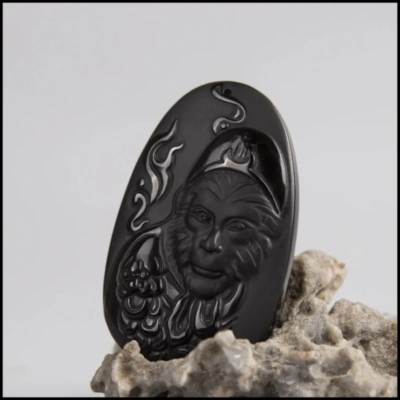 Natural Obsidian Sun WuKong Pe - Men Accessories Hand recension och pris