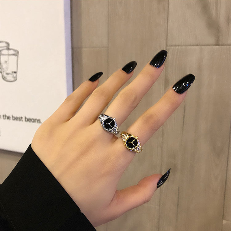 Black Wrist Watch Design Ring  - Men Accessories Aesthetic recension och pris