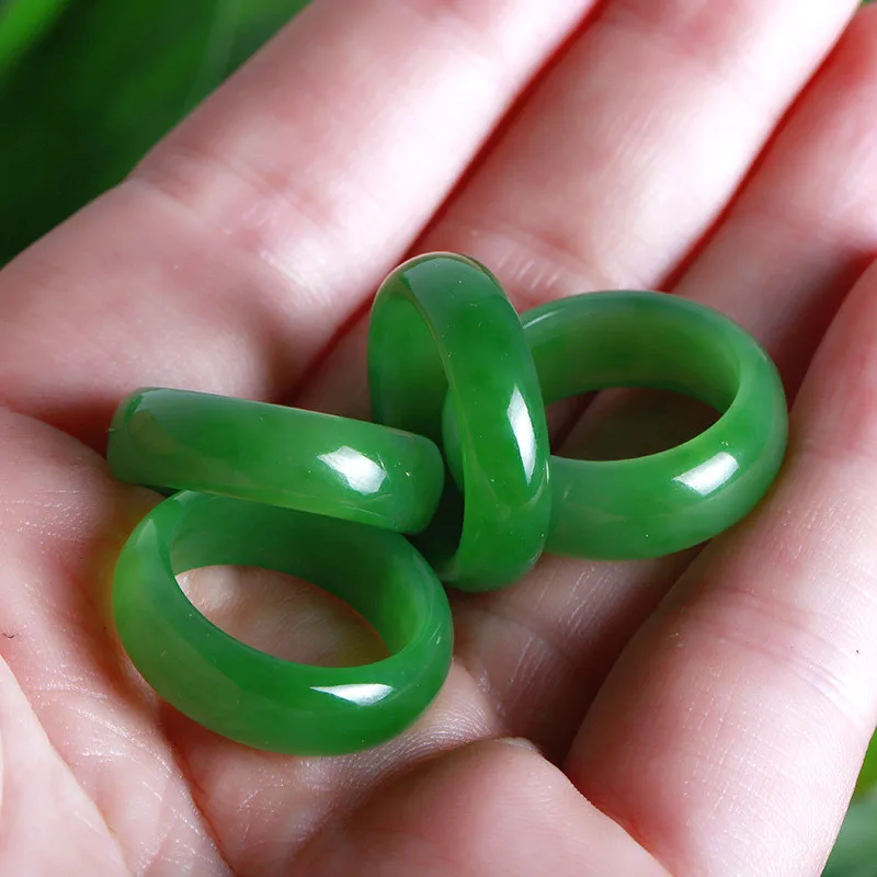 Natural Green Hetian Jade Ring - Men Accessories Hand recension och pris